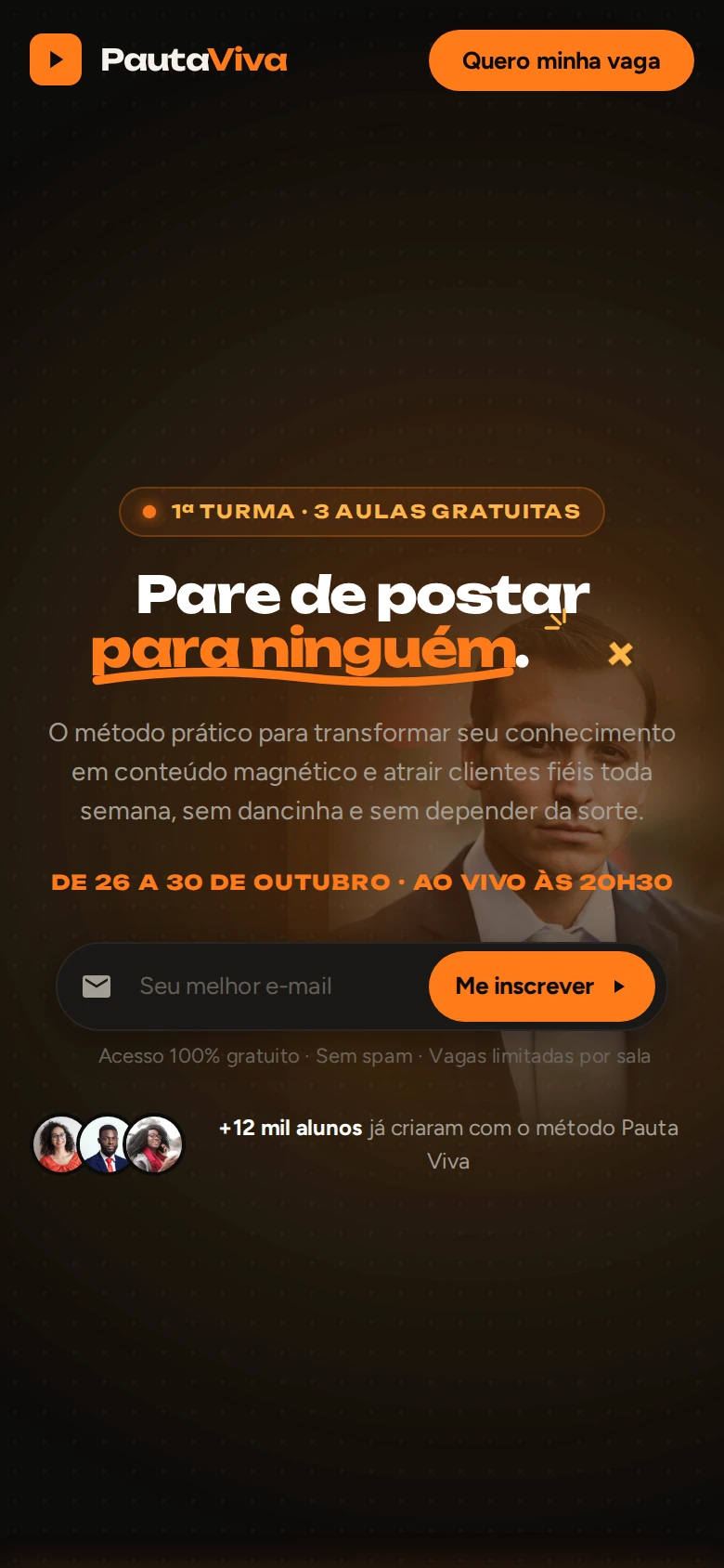 O mesmo site aberto no celular, rápido e responsivo