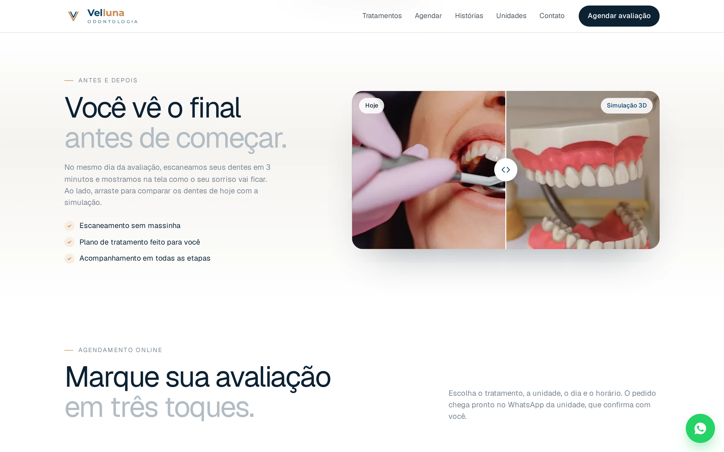 Comparador hoje vs simulação 3D do site de exemplo