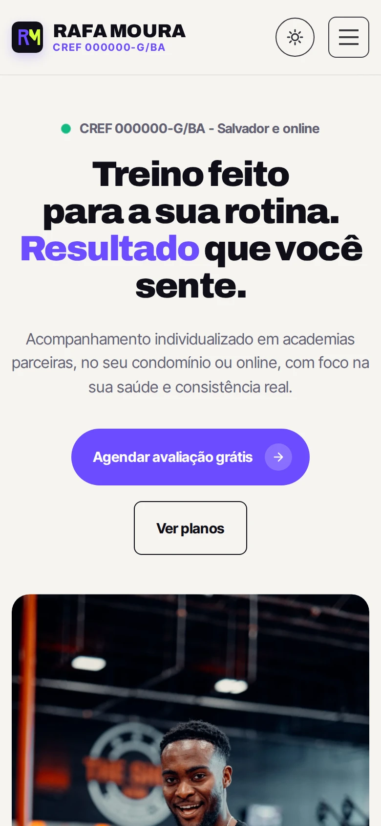 O mesmo site aberto no celular
